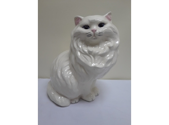 Hollow Ceramic White Cat Figure