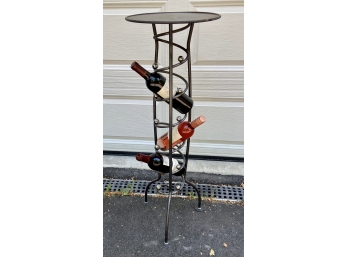 Spiral Wrought Iron Wine Rack Table