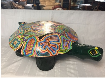 Large (38 X 26 X 11) Paper Mache Turtle By Pam Wagner