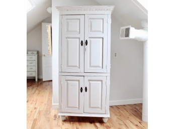 Large Shabby Chic Pine Armoire/Entertainment Center
