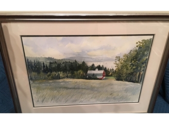 Country Scene Watercolor Signed By John E. Harris