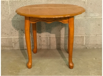 Light Wood High Polished Circular Side Table
