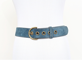 Coach Blue Suede Grommet Belt, Size M (Retail, $88)