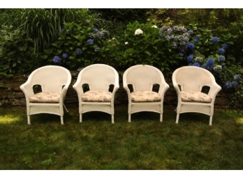 Set Of Outdoor Wicker Dining Chairs