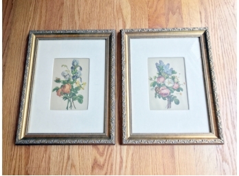 Pair Framed Floral Prints