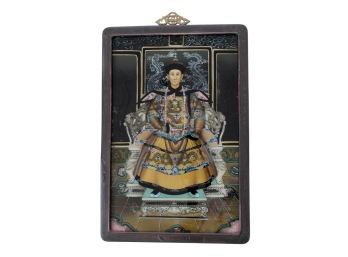 Japanese Reverse Painting On Glass Of An Emperor