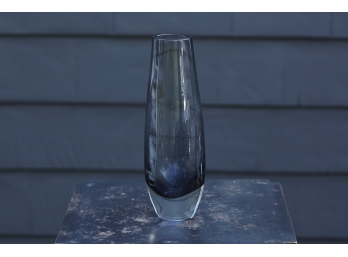 Swedish Sommerso Grey Glass Vase