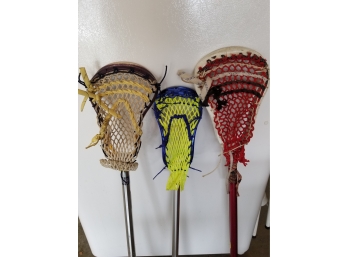 Set Of 3 Lacrosse Sticks