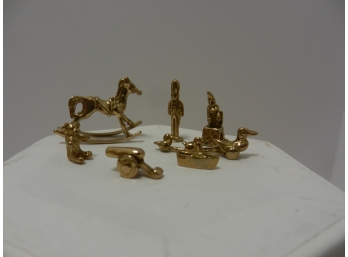 Lot Of Seven Vintage Assorted Miniature Brass Figurines