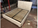 White Leather Bed And Headboard