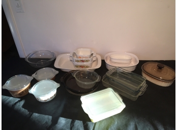 Pyrex, Anchor, Fire King, Corningware And Other Glass And Ceramic Cooking Items