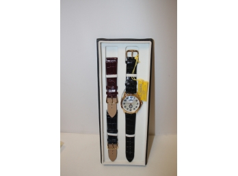 NIB Invicta Swiss Limited Edition Men's Watch W/3 Leather Bands