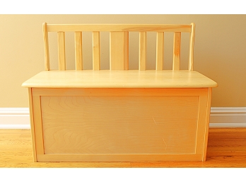 Light Wood Child's Lift-top Hall Bench/Storage Chest