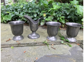 Four Pewter Items