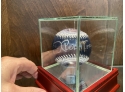 Joe Pepitone Autographed Baseball In Glass Display Case