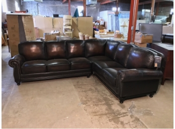 New Two Part 'L' Sectional Leather Sofa By Abbysin Living