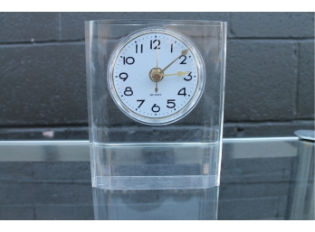 Amazing MID CENTURY LUCITE  Acrylic Desk Clock