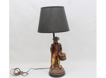Signed Plasto Revolutionary War Soldier Figure Lamp