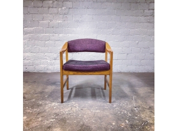 Mid Century Modern Wood And Upholstered Arm Chair