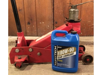 Car Jack, Oil Can And Gear Lubricant