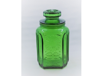 Wheaton, NJ Emerald Green Glass Jar With Lid