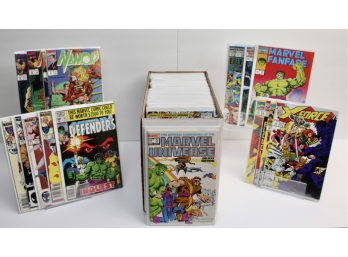 Full Box Of Comic Books The Defenders, Namor, Marvel Universe And More