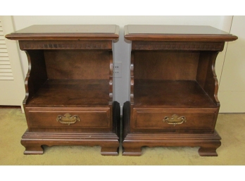 Pair Of Ethan Allen Walnut Night Or Bedside Stands