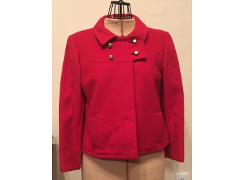 Lovely Red Wool Saks Fith Avenue By Ben Zickerman Short Coat