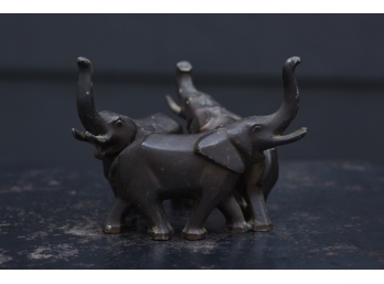 Set Of Three Art Deco Style Metal Elephants