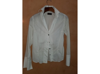 Niformis Long Sleeve Shirt Size Small (white With Pinstripes)