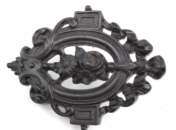 Finest Whitby Jet Georgian Mourning Brooch