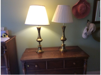 Two Brass Tablelamps