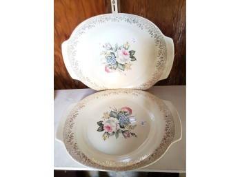 Pair Royal Rose By Smith China 14' Platters