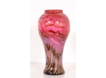 Foci Art Glass Vase In Cranberry