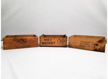 3 Vintage Wood Crates