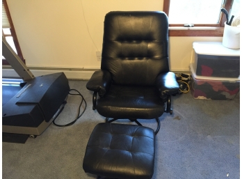 Leather Swivel Recliner Chair And Footrest