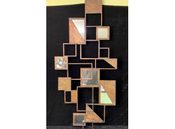 Modern Cubist Style Mirror Wall Sculpture