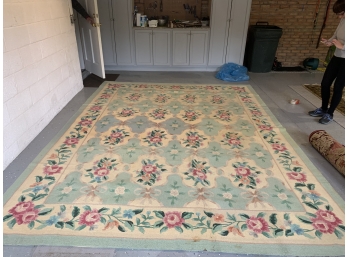 Wonderful Room Size Turquoise  Floral Carpet