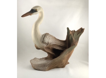 Limited Edition Rick Cain Egret Resin Sculpture 'Marsh Keeper'