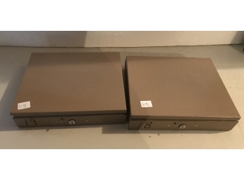 2 Metal Cash Boxes With Keys