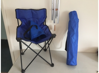 Wind Chimes And Two Folding Pack Chairs