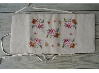 Lovely Floral Needlepoint Seat And Back Cushion