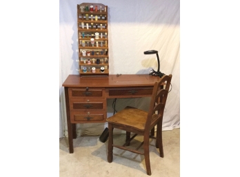 Vintage Singer Sewing Machine In Elite Woodworking Cabinet