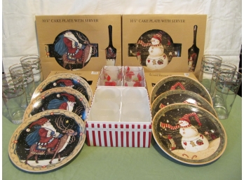 Holiday Serving Pieces New In Box  Plus Extras New In Box