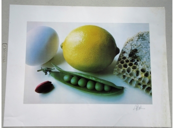 Three Signed 1970's Color Photographs Of Food (see Additional Photos)
