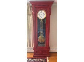 STUNNING ANTIQUE TALL CASE CLOCK WITH SWISS MOVEMENT
