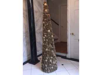 Pair Of Gilded Pinecone Trees 5’