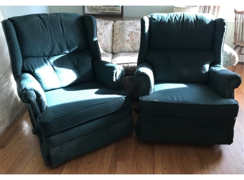 Pair Of Green Reclining Chairs