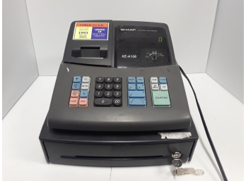 Sharp XE106 Electronic Cash Register With Keys  Tested