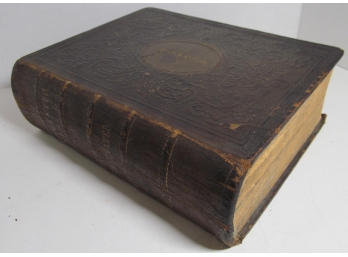 Antique 1866 Leather Bound Bible With Family Photos
